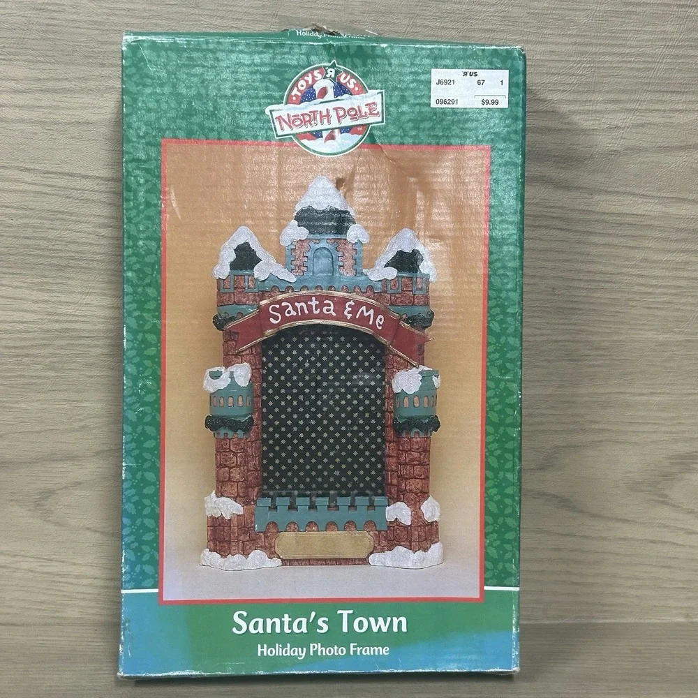 Toys R Us Santa And Me Photo Frame North Pole Santa's Town 2000 Vtg holiday